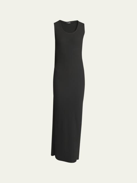 Ribbed Tank Top Gown with Draped Back