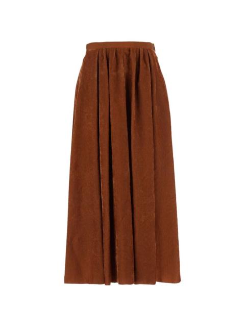 forte_forte maxi pleated corduroy-effect skirt