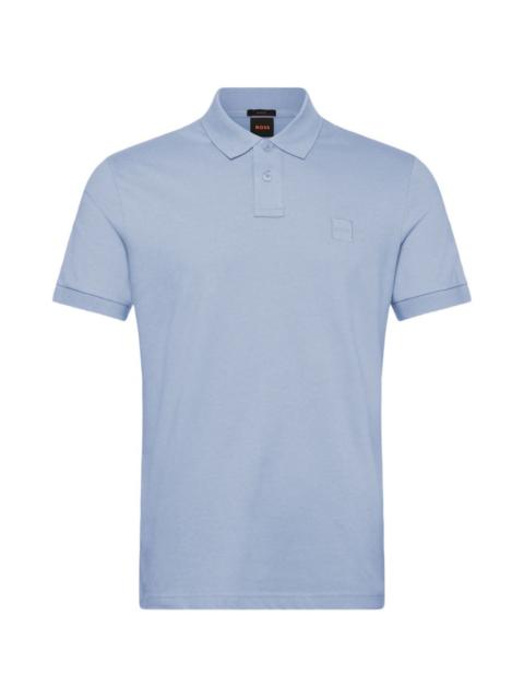 BOSS stretch-cotton slim-fit polo shirt with logo patch