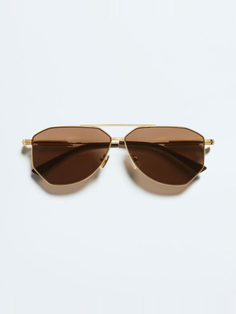 Bottega Veneta BV1508S Classic Aviator Sunglasses