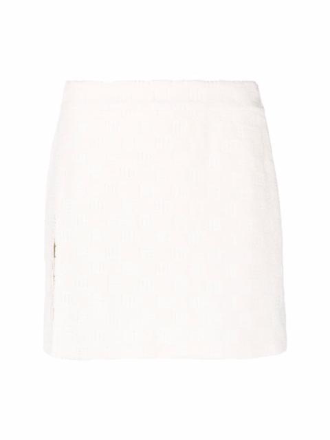 monogram-debossed mini skirt