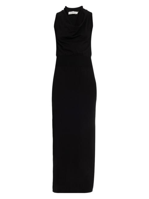SIMKHAI Women's Ramona Knit Cowlneck Sleeveless Maxi Dress - Black