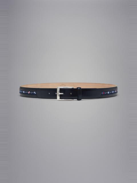 Paul & Shark LEATHER BELT WITH NAUTICAL FLAGS RIBBON