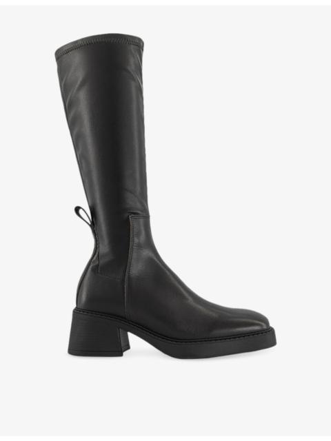 MIISTA Margit Leather Heeled Knee-High Boots