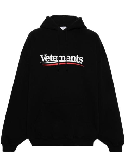 VETEMENTS logo-print cotton blend hoodie