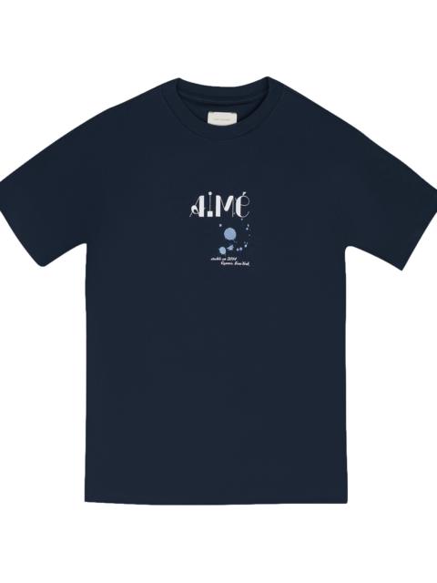 AIMÉ LEON DORE SS Ink Logo T-Shirt "Navy Blazer" SS24CT042 NAVY