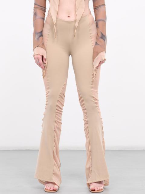 RUI Mesh Paneled Flare Trousers