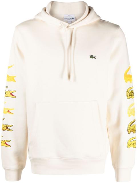 LACOSTE logo-appliquÃ© cotton hoodie