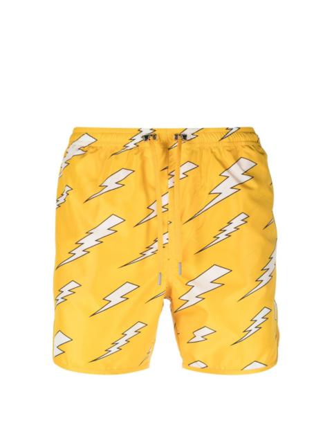 Neil Barrett Thunderbolt-print swim shorts