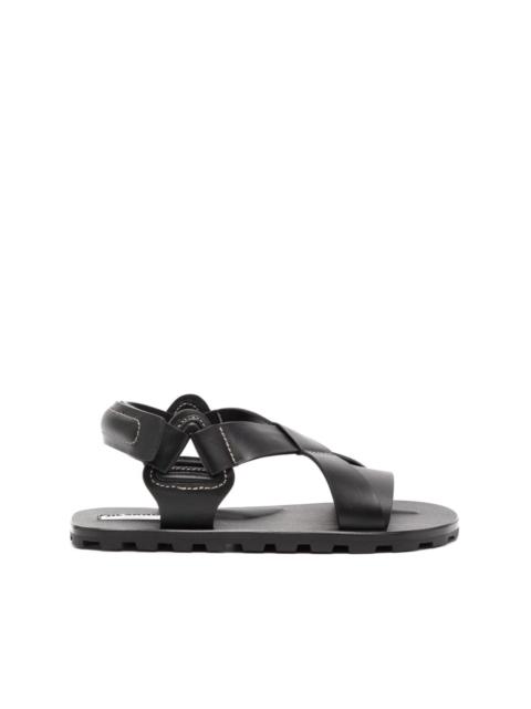 Jil Sander crossover-strap flat leather sandals