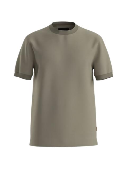 BOSS ribbed-trim wool T-shirt
