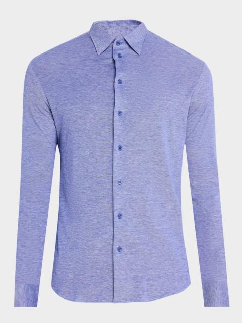 EMPORIO ARMANI Men's Pique Jersey Micro-Dot Sport Shirt