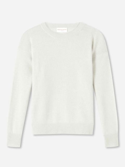 Derek Rose Women's Relaxed Sweater Daphne Cashmere Winter White