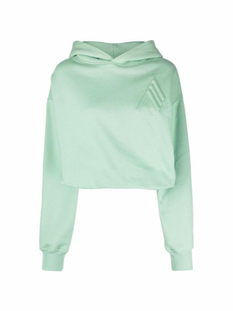 THE ATTICO cropped embroidered-motif hoodie