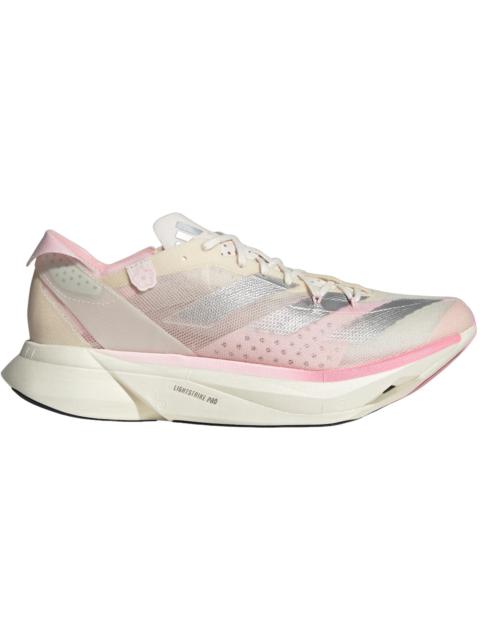 adidas Adizero Adios Pro 3 Chalk White Silver Metallic Clear Pink (Women's)