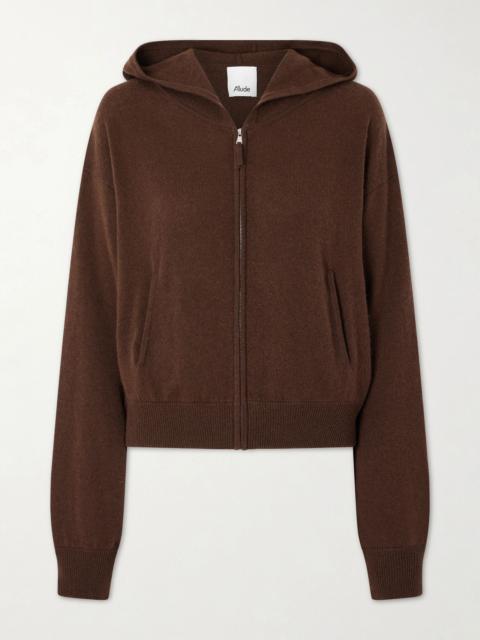 Allude Wool and cashmere-blend hoodie Brown