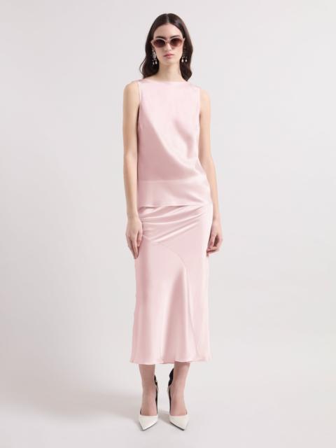 NINA RICCI Pink asymmetrical Satin Skirt