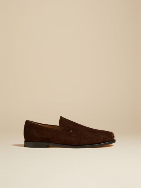 KHAITE The Alessio Loafer in Coffee Suede