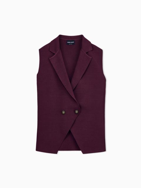 GIORGIO ARMANI DOUBLE-BREASTED VISCOSE KNIT VEST