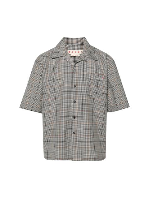 gingham-check button-up shirt