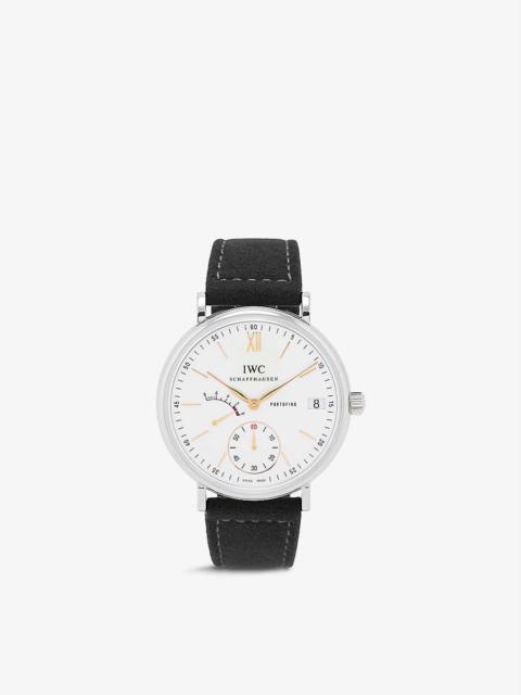 IW510103 Portofino stainless-steel and suede automatic watch