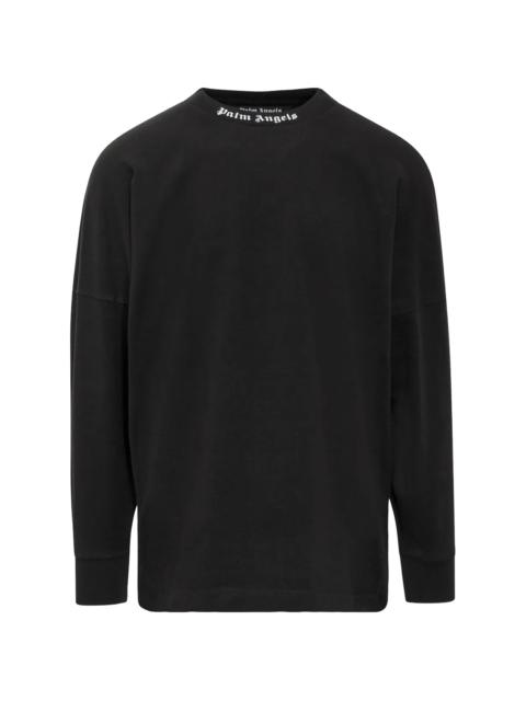 Palm Angels Classic Logo Over Long-Sleeve Tee "Black / White" PMAB001C99JER0011001