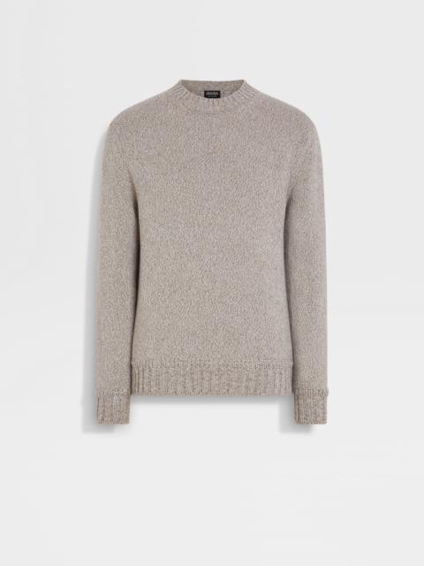 LIGHT TAUPE MÉLANGE OASI CASHMERE CREWNECK