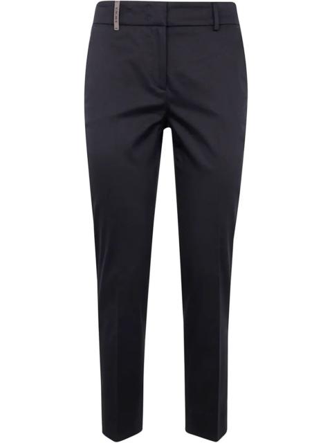 PESERICO Light Cotton Satin Stretch Trousers