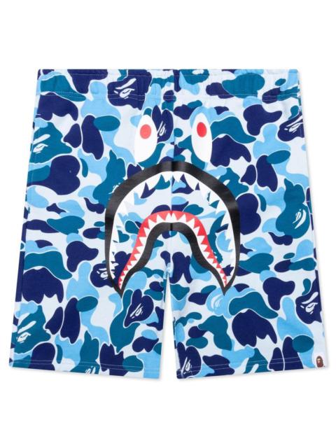 A BATHING APE® ABC CAMO SHARK SWEAT SHORTS - BLUE