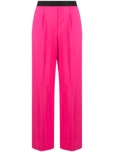 MSGM logo-waistband wide-leg trousers