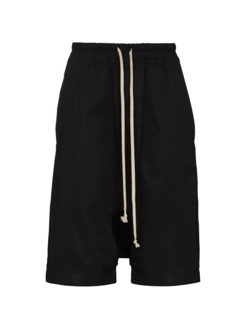 Rick Owens Pod drop-crotch track shorts