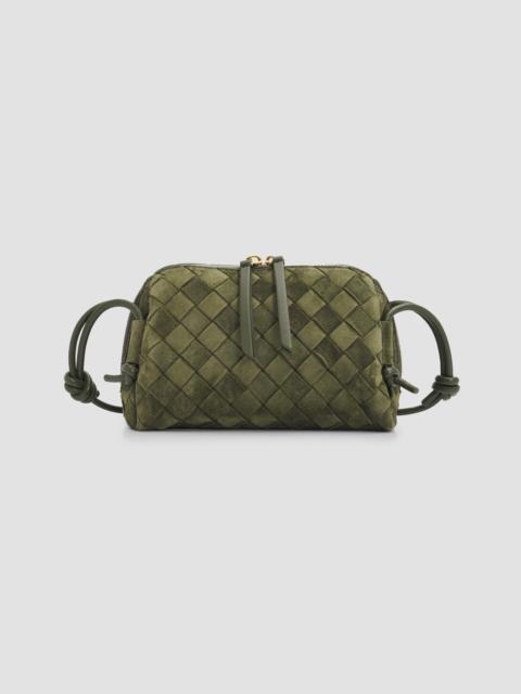 Bottega Veneta Women's Concert Suede Pouch - Green Tweed Gold
