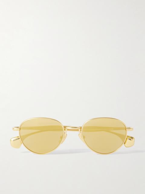 Bottega Veneta Round-frame Gold-tone Sunglasses