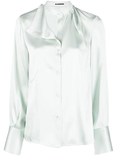 Jil Sander asymmetric silk blouse