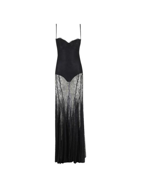 ELISABETTA FRANCHI Red Carpet lace-panelled maxi dress