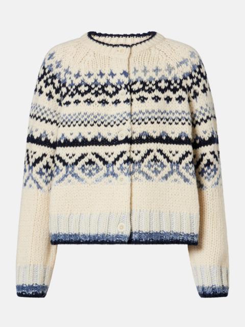 velvet Tovah Fair Isle wool-blend cardigan