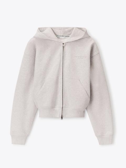 Alexander Wang CRYSTAL ZIP UP HOODIE