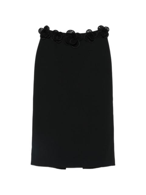 David Koma floral-trim midi skirt