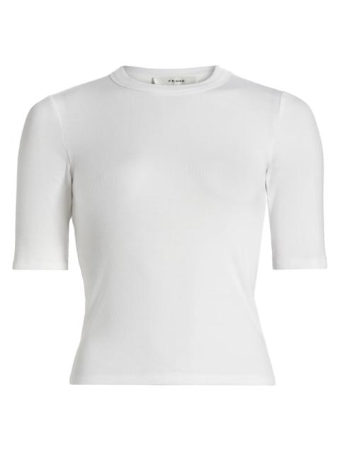 FRAME Women's Rib Crewneck T-Shirt - White