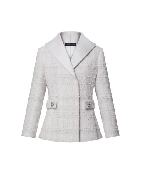 Louis Vuitton Graphic Collar Belted Tweed Jacket