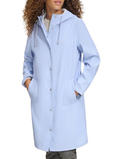 Water Resistant Hooded Long Rain Jacket