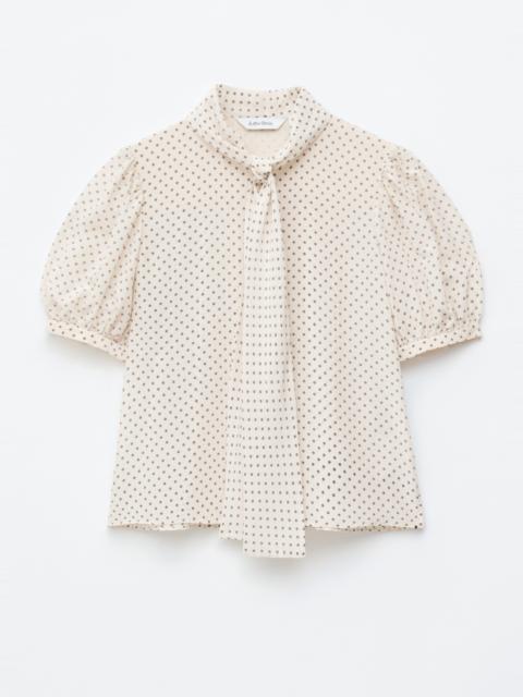 & Other Stories Printed Tie-Neck Silk Blouse