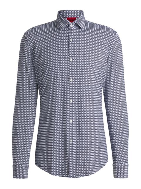 HUGO SLIM-FIT SHIRT IN PRINTED PERFORMANCE-STRETCH JERSEY