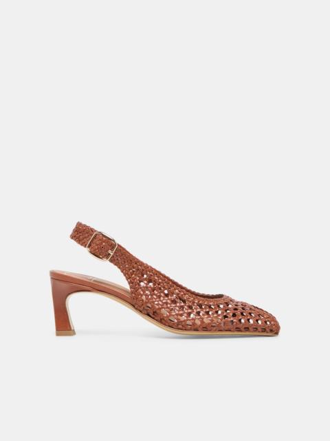 dolce vita REMLA HEEL TAN WOVEN LEATHER