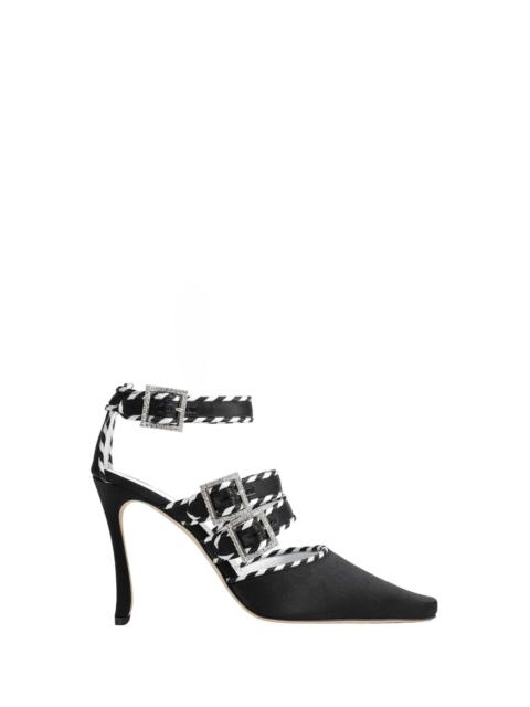 Manolo Blahnik Sumba 105 Satin Ankle Strap Pumps