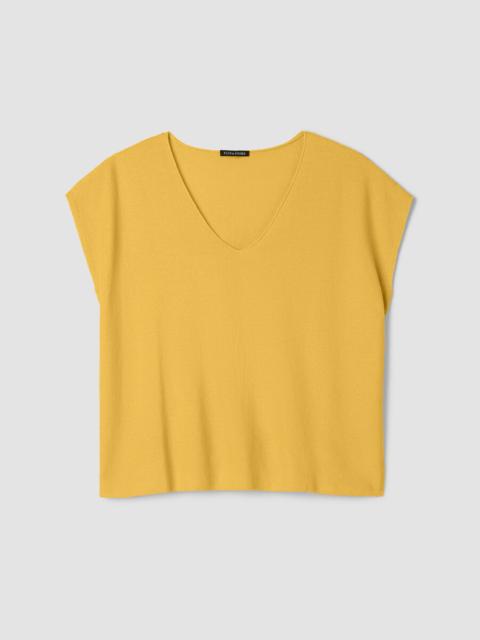 EILEEN FISHER Organic Linen Cotton V-Neck Top