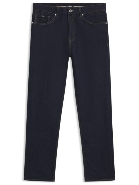 INDIGO STRAIGHT-FIT JEANS IN STRETCH DENIM