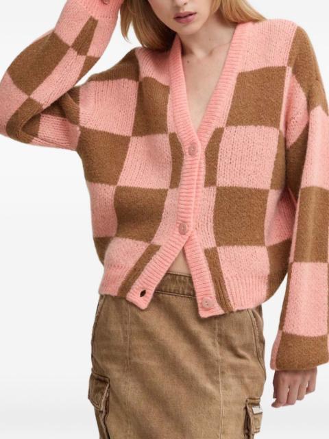 STINE GOYA checkered-pattern long-sleeve cardigan