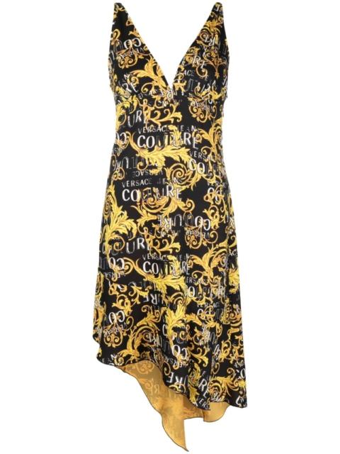 VERSACE JEANS COUTURE logo-print asymmetric dress