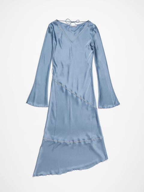 Satin long dress - Dusty blue